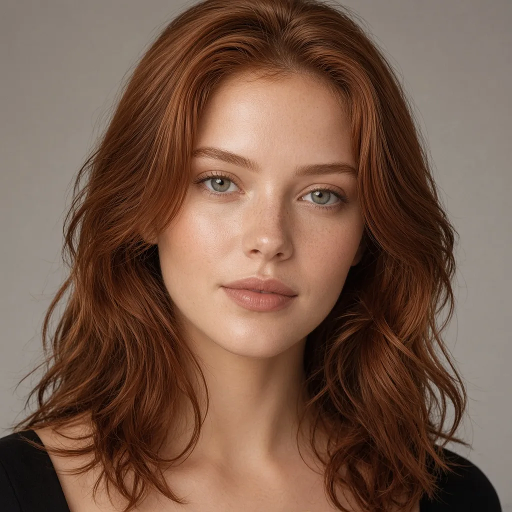 Warm copper hairstyle for women