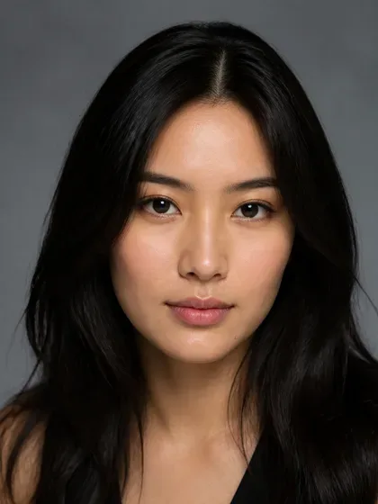 Portrait with almond-shaped eyes