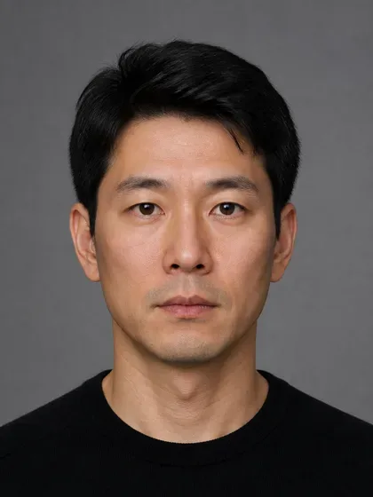 Portrait with distinctive facial features