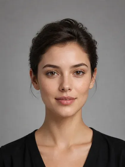 Portrait with balanced facial proportions