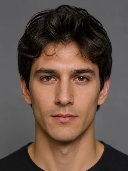 Portrait with visible midface proportions