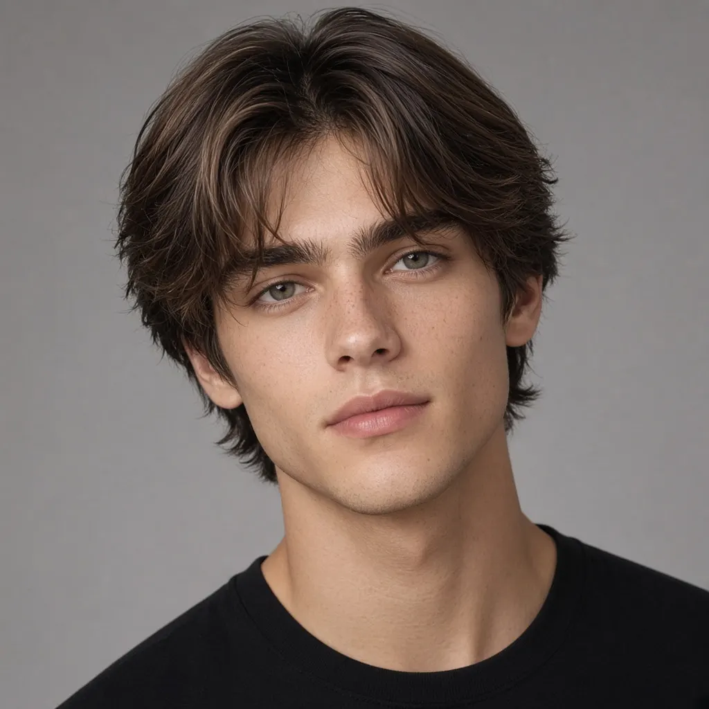 Curtain fringe haircut for men