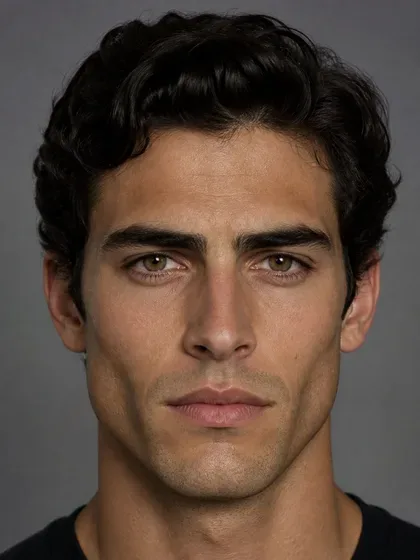 Portrait with a defined jawline