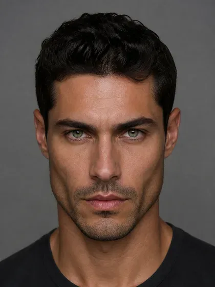 Structured male portrait with strong bone definition