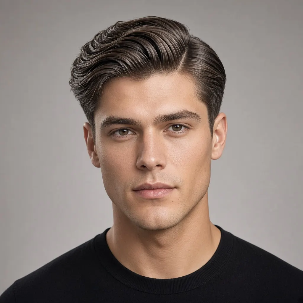 Side-part sweep hairstyle for men
