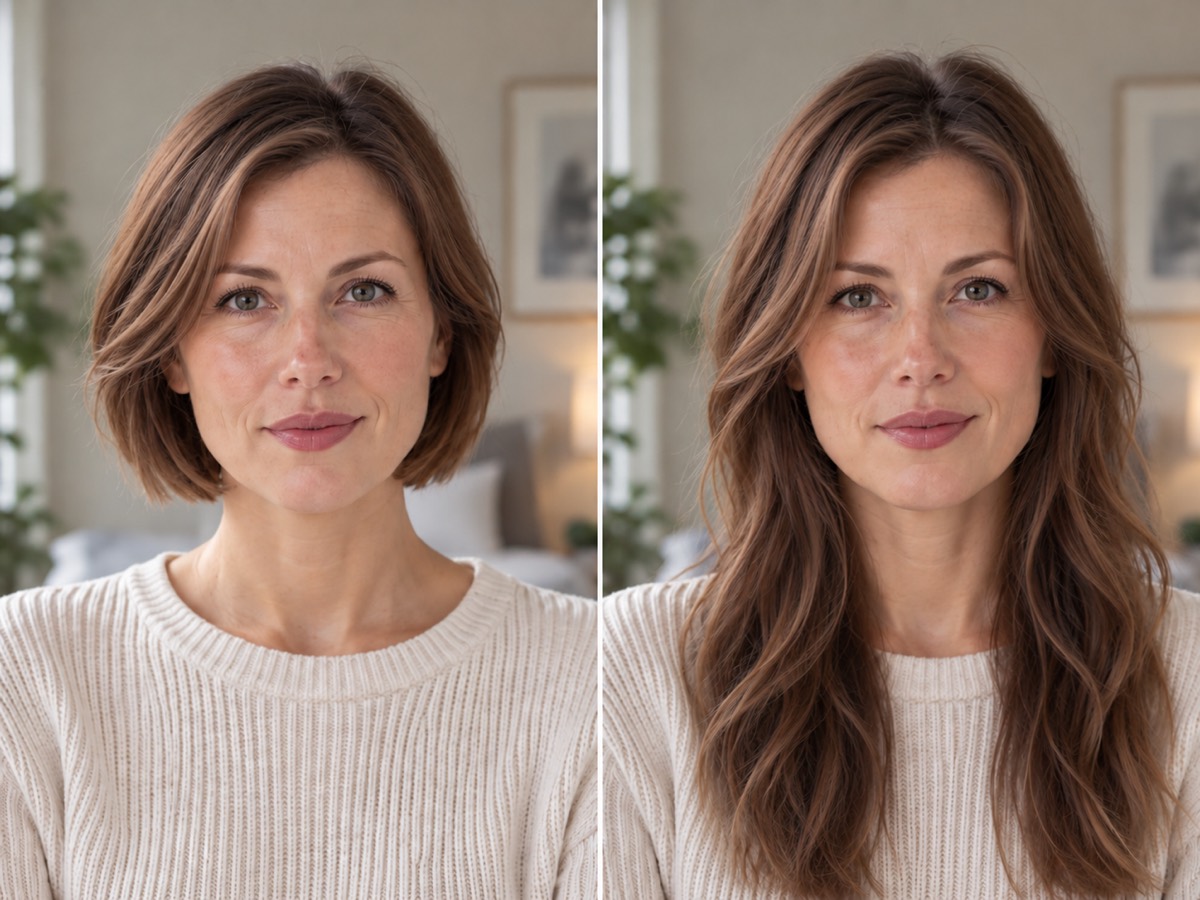 Hairstyle Changes Perceived Proportions, Not Facial Measurements