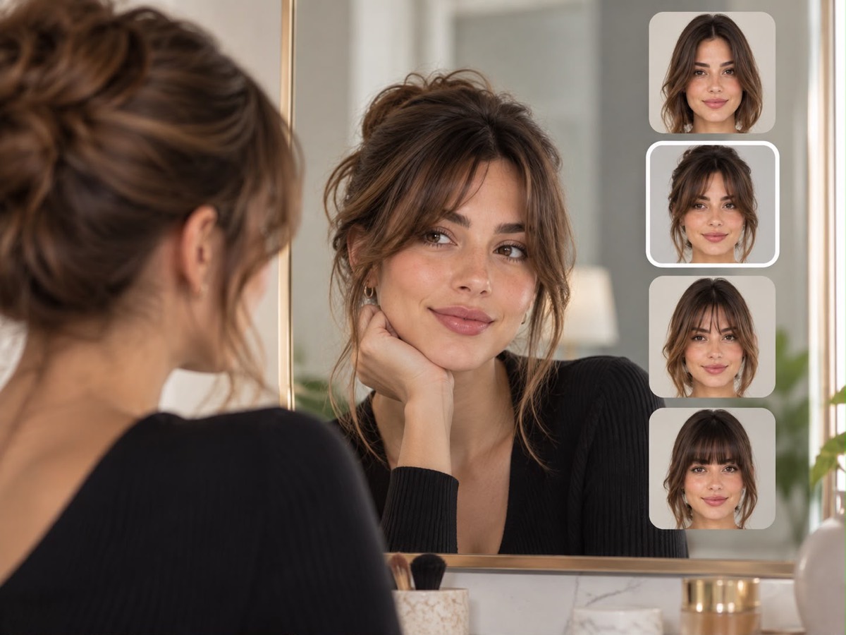 Comparing curtain bangs, face-framing layers, and blunt bangs